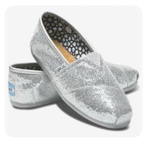 TOMS | Alpargata Silver Glitter Loafers Slip On